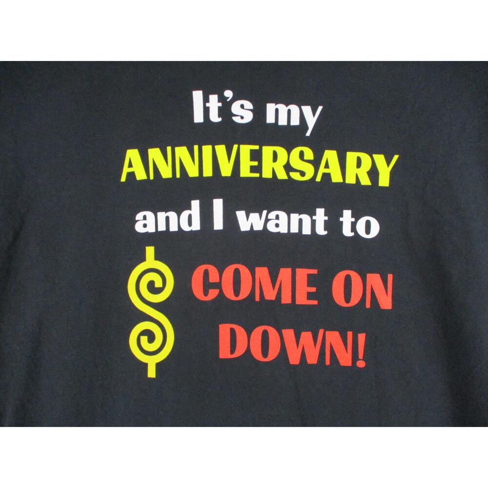 GILDAN Black Anniversary‎ Funny Game Show Graphic T Shirt Unisex Size XL